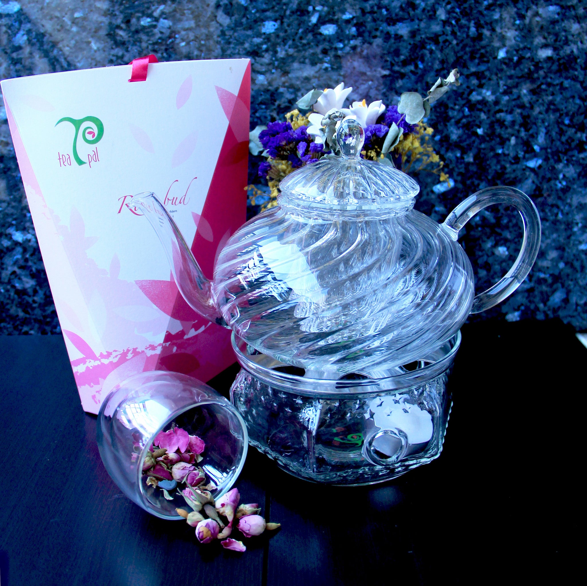 Spiral Glass Tea Pot